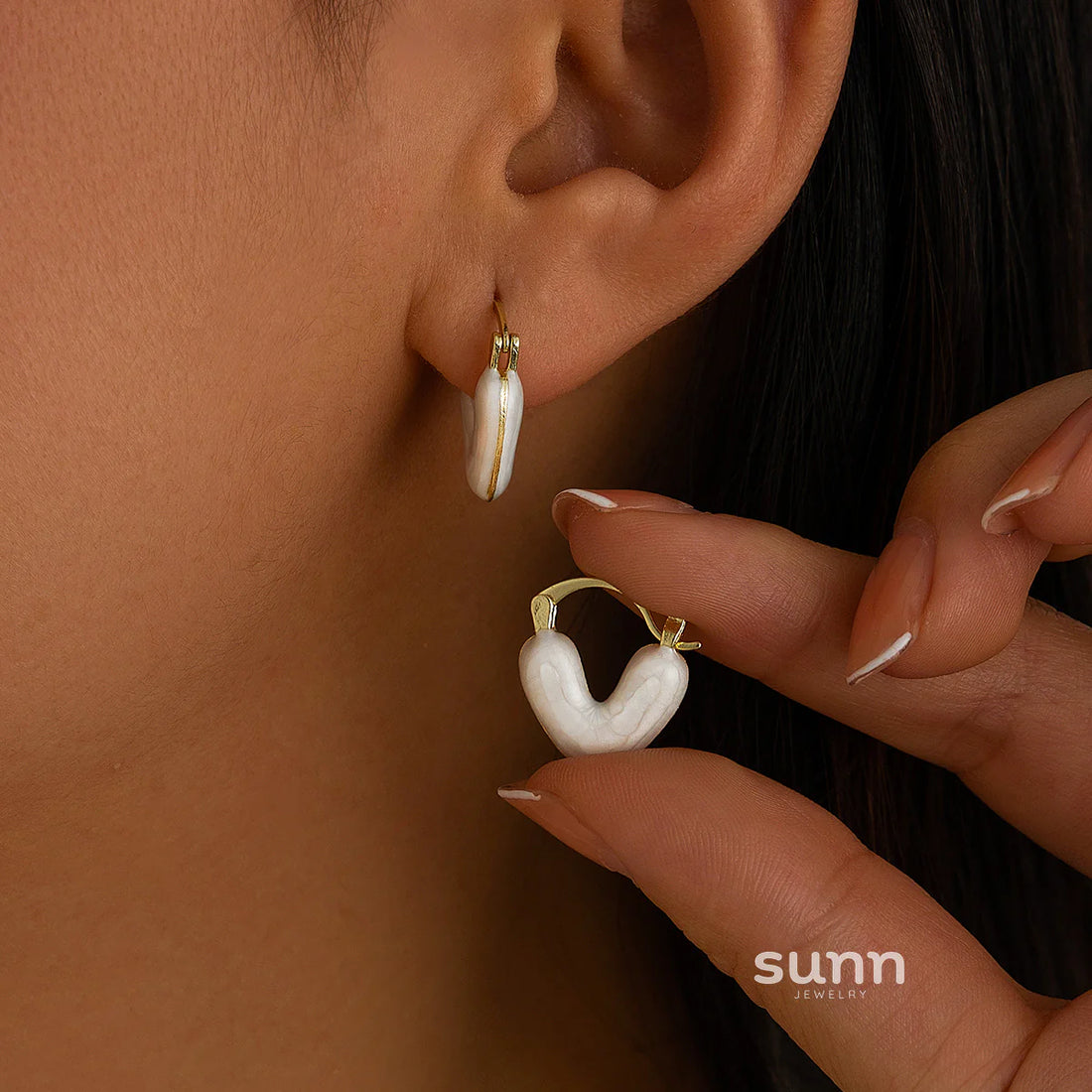 Clarke Enamel Heart Studs
