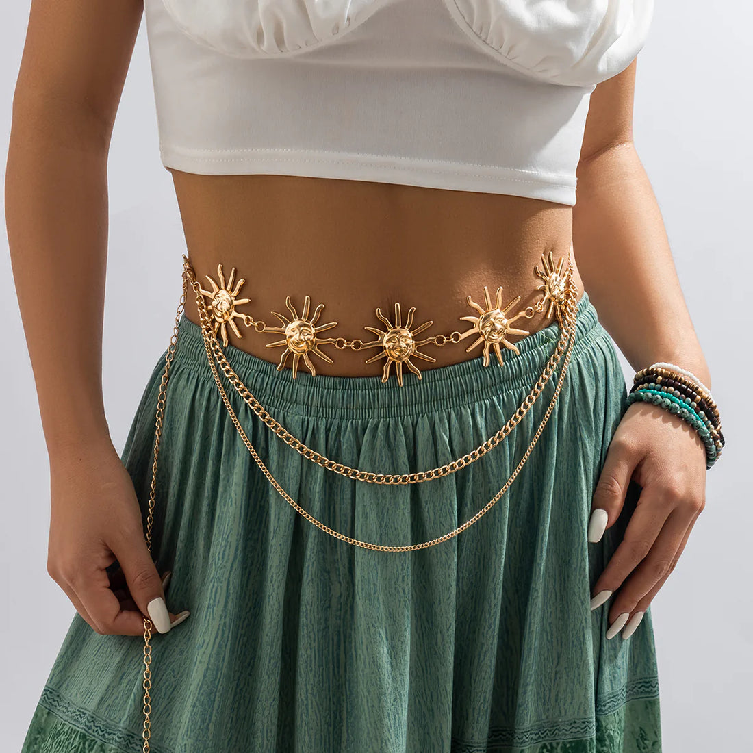 Claudia Multi-Layer Sunflower Waist Chain