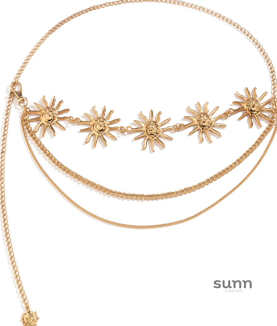 Claudia Multi-Layer Sunflower Waist Chain