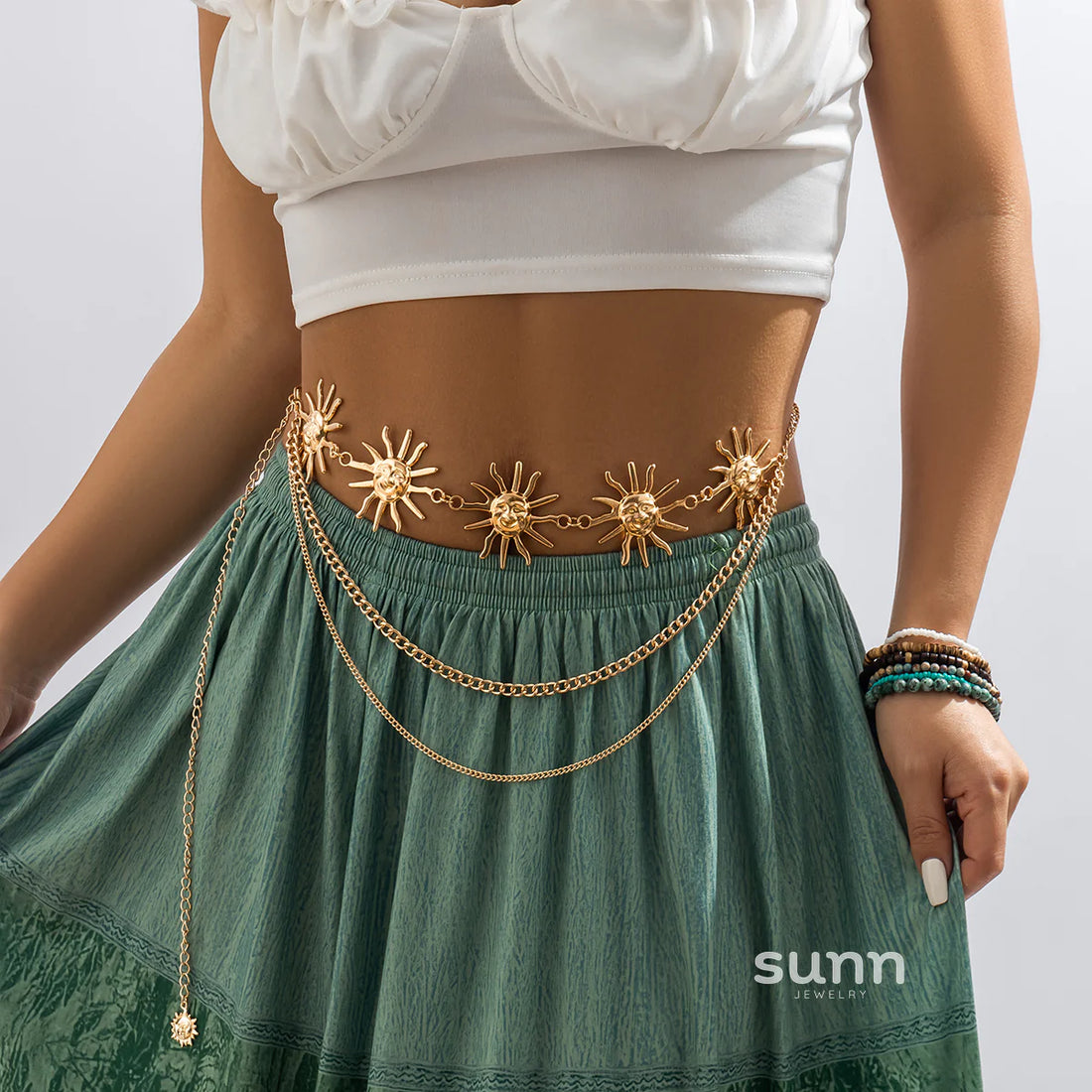Claudia Multi-Layer Sunflower Waist Chain