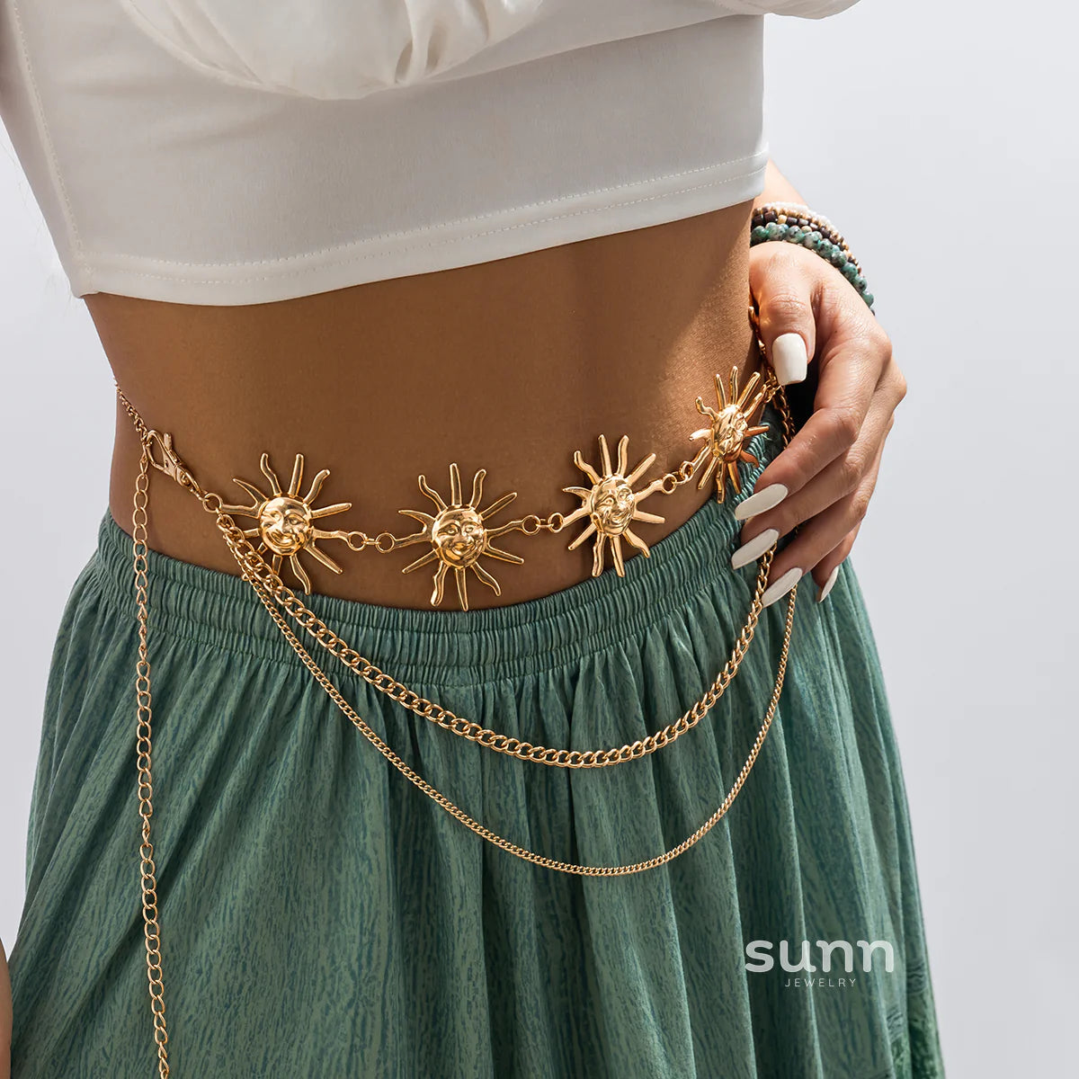 Claudia Multi-Layer Sunflower Waist Chain