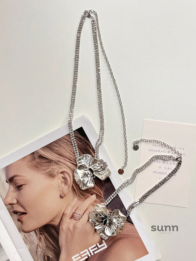Constanza Floral Rhinestone Body Chain