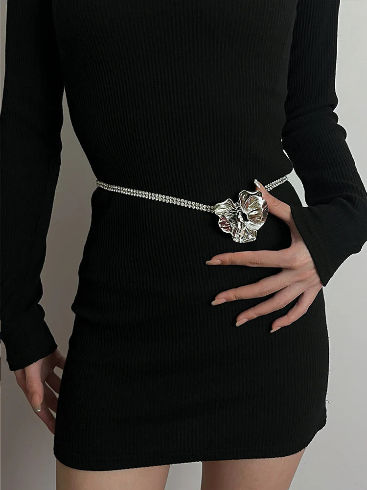 Constanza Floral Rhinestone Body Chain