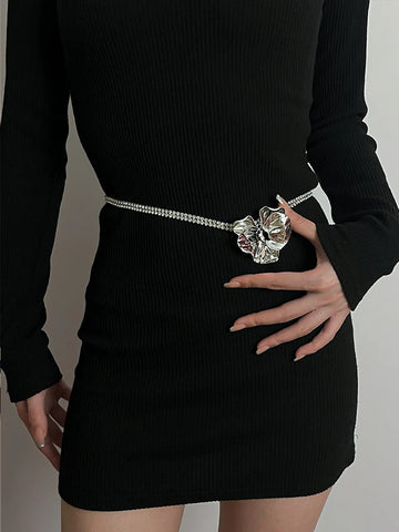 Constanza Floral Rhinestone Body Chain