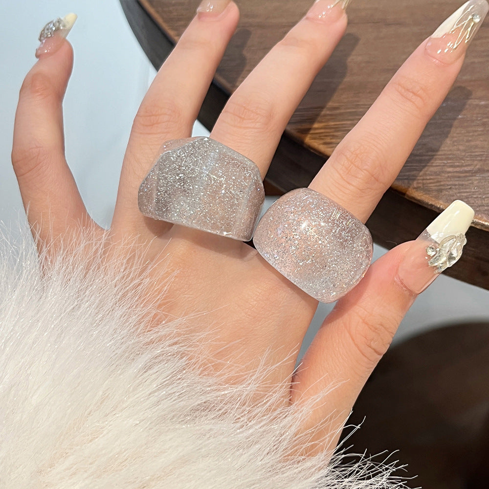 Cooper Glitter Oval Resin Ring [C7376FEU]