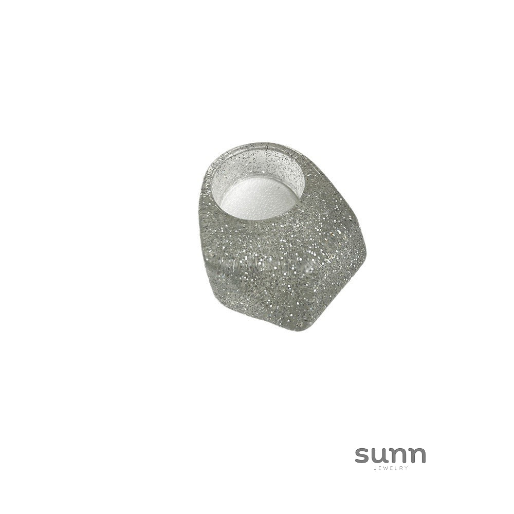 Cooper Glitter Oval Resin Ring [0U5LEK2Q]