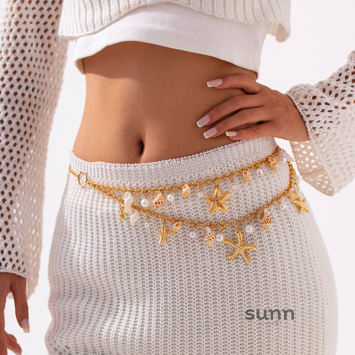 Cooper Pearl Shell Waist Chain [1UNP7BBE]