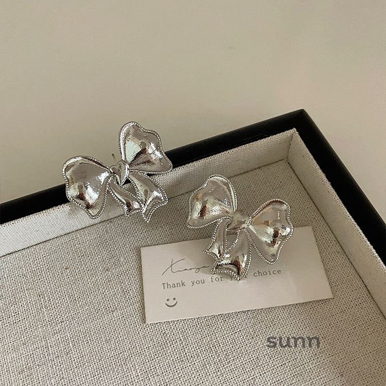 Coralie Metallic Bow Stud Earrings