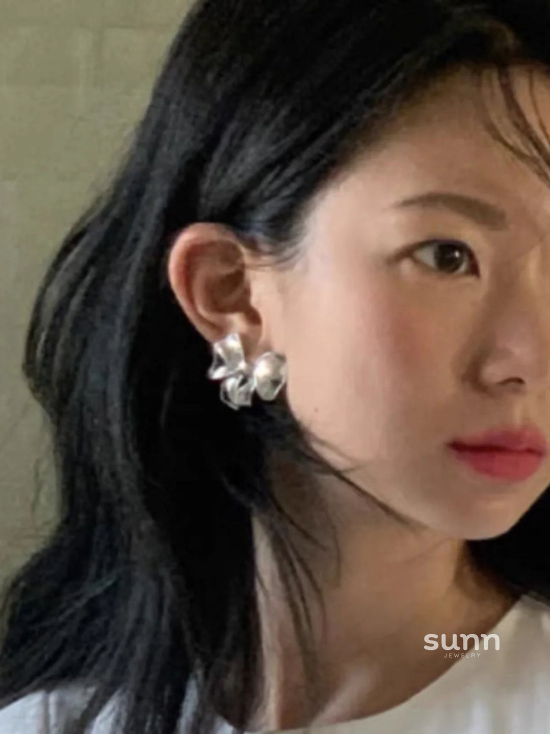 Coralie Metallic Bow Stud Earrings