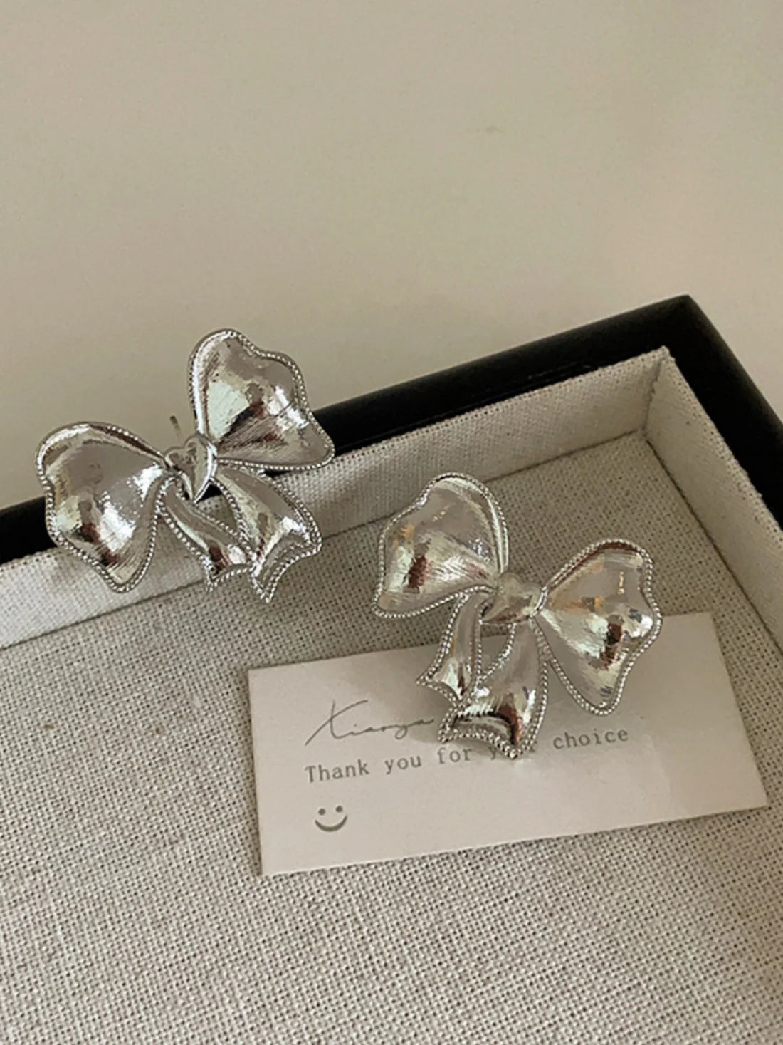 Coralie Metallic Bow Stud Earrings