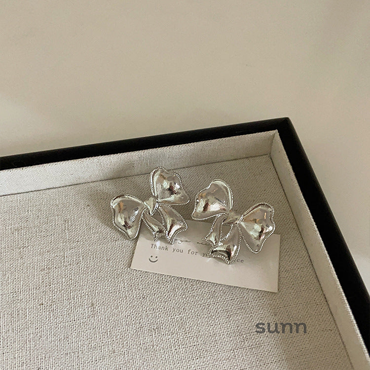 Coralie Metallic Bow Stud Earrings