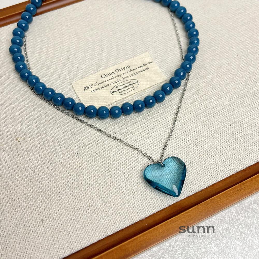 Coralyn Beaded Heart Necklace [IHE3S2RC]