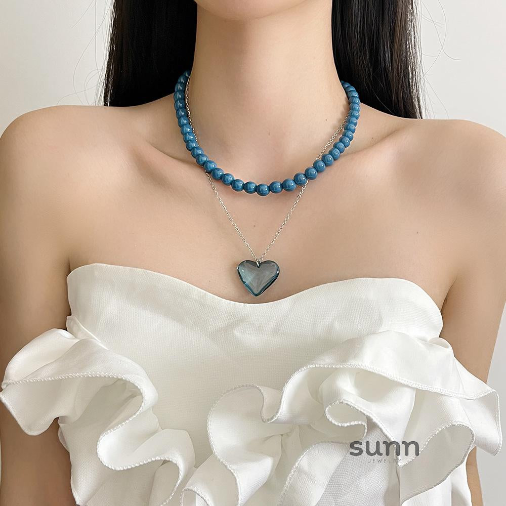 Coralyn Beaded Heart Necklace [1OAQFY9S]
