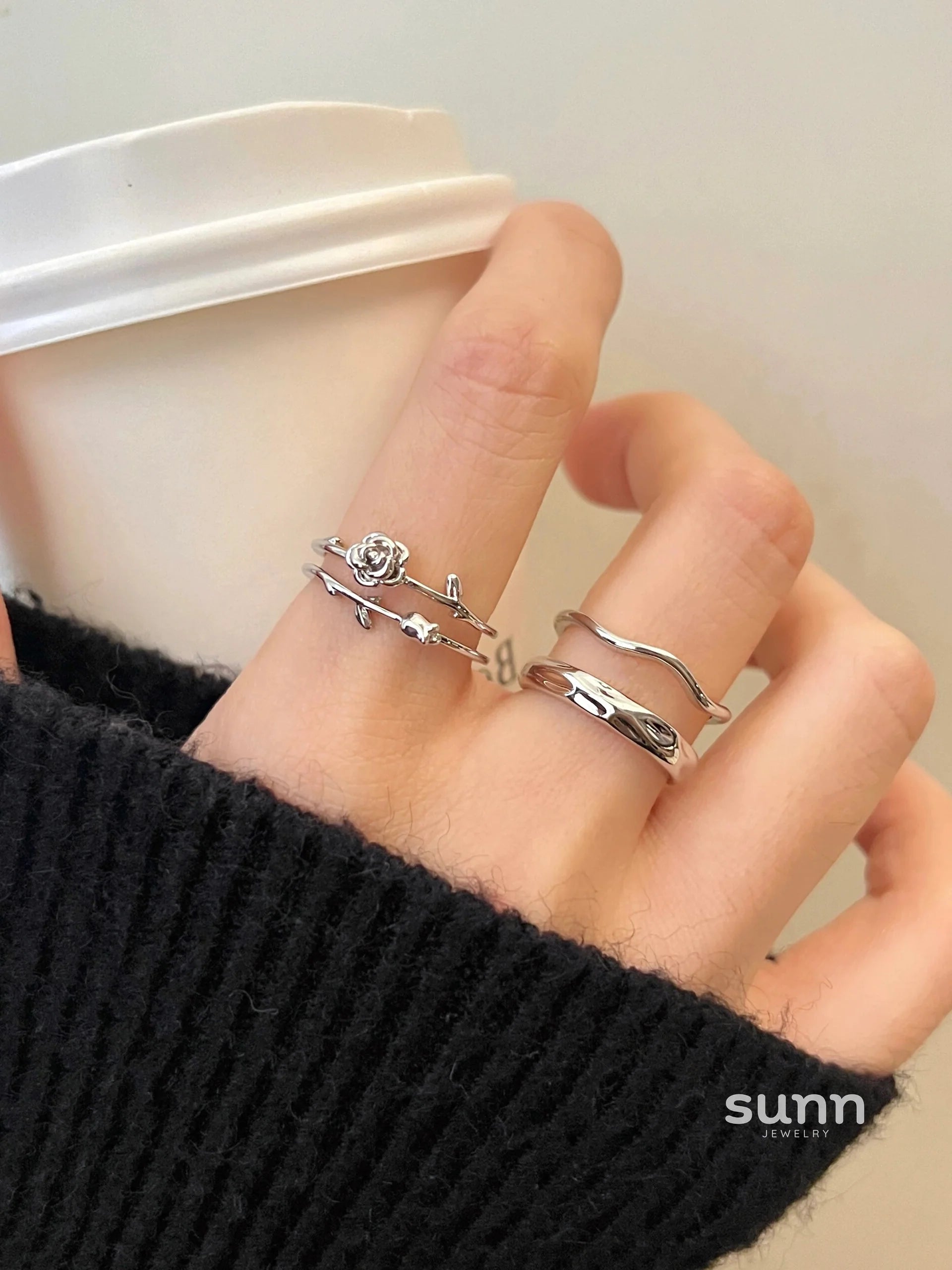 Coralynn Double Rose Open Ring