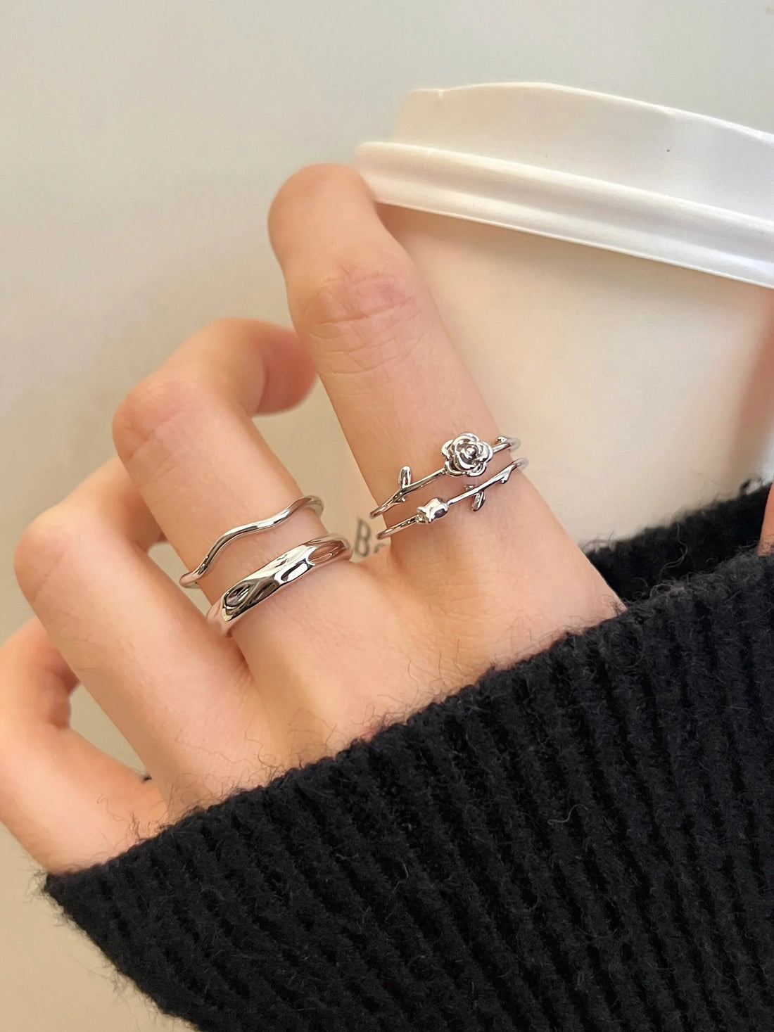 Coralynn Double Rose Open Ring