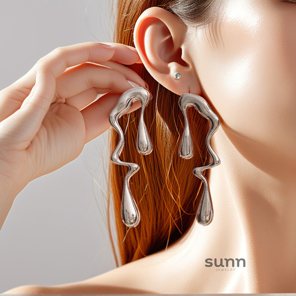 Cordelia Liquid Irregular Earrings [EG7R6FMP]