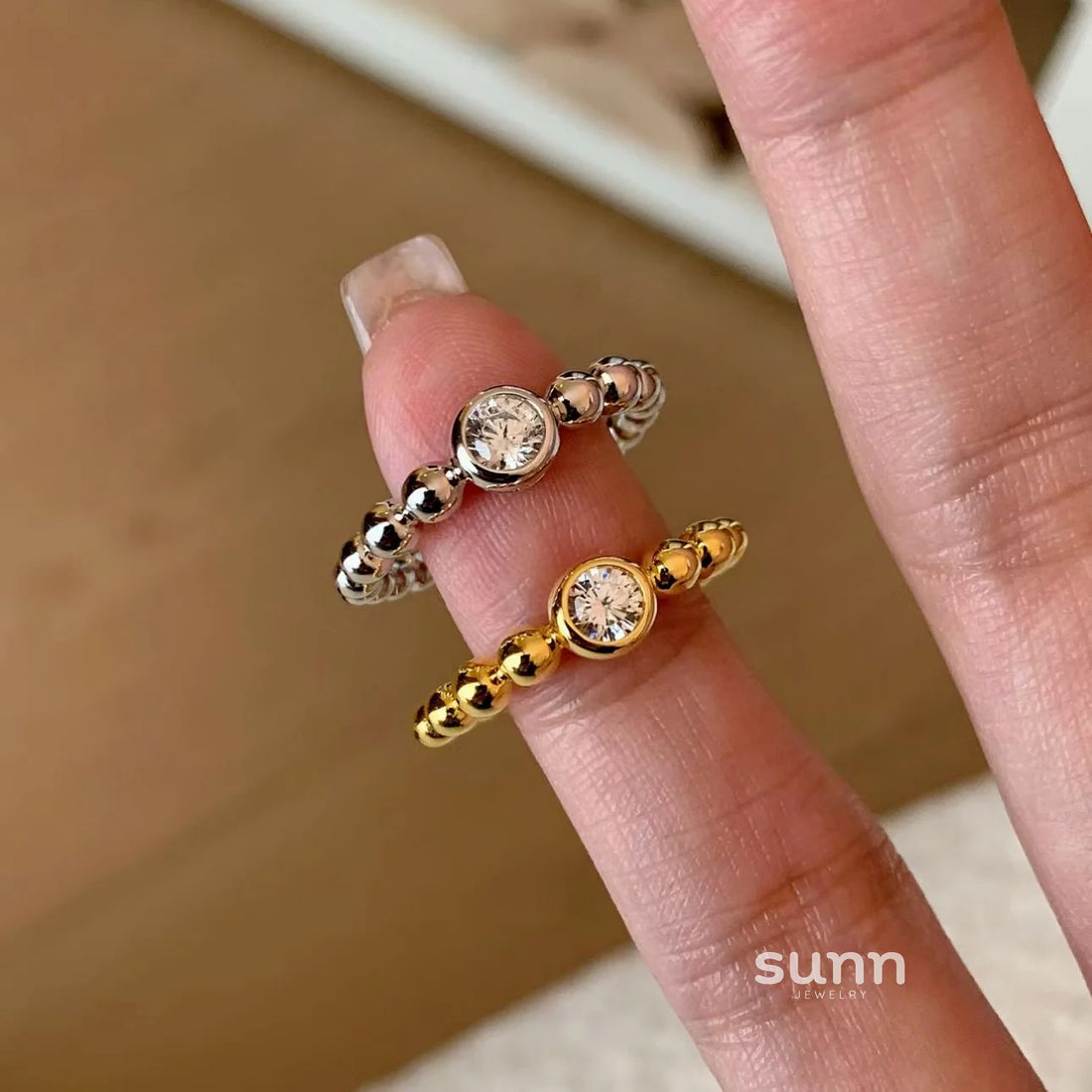 Corie Bubble Stone Open Ring