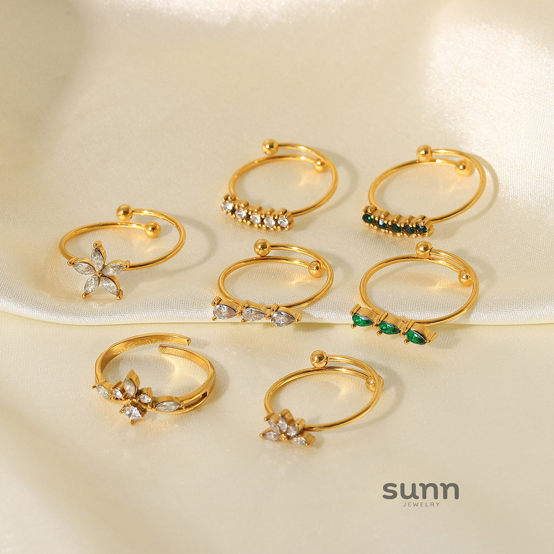Corie Irregular Open Crystal Ring [3CLUUGUV]