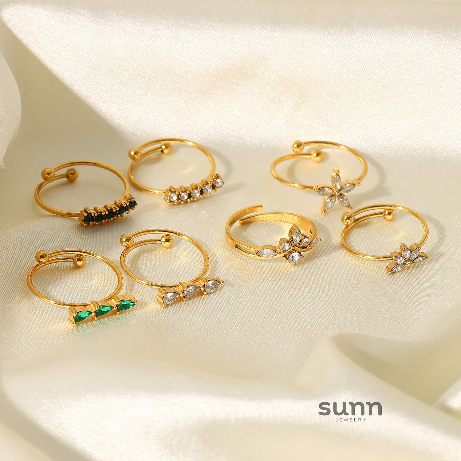 Corie Irregular Open Crystal Ring [FRO4EVOF]
