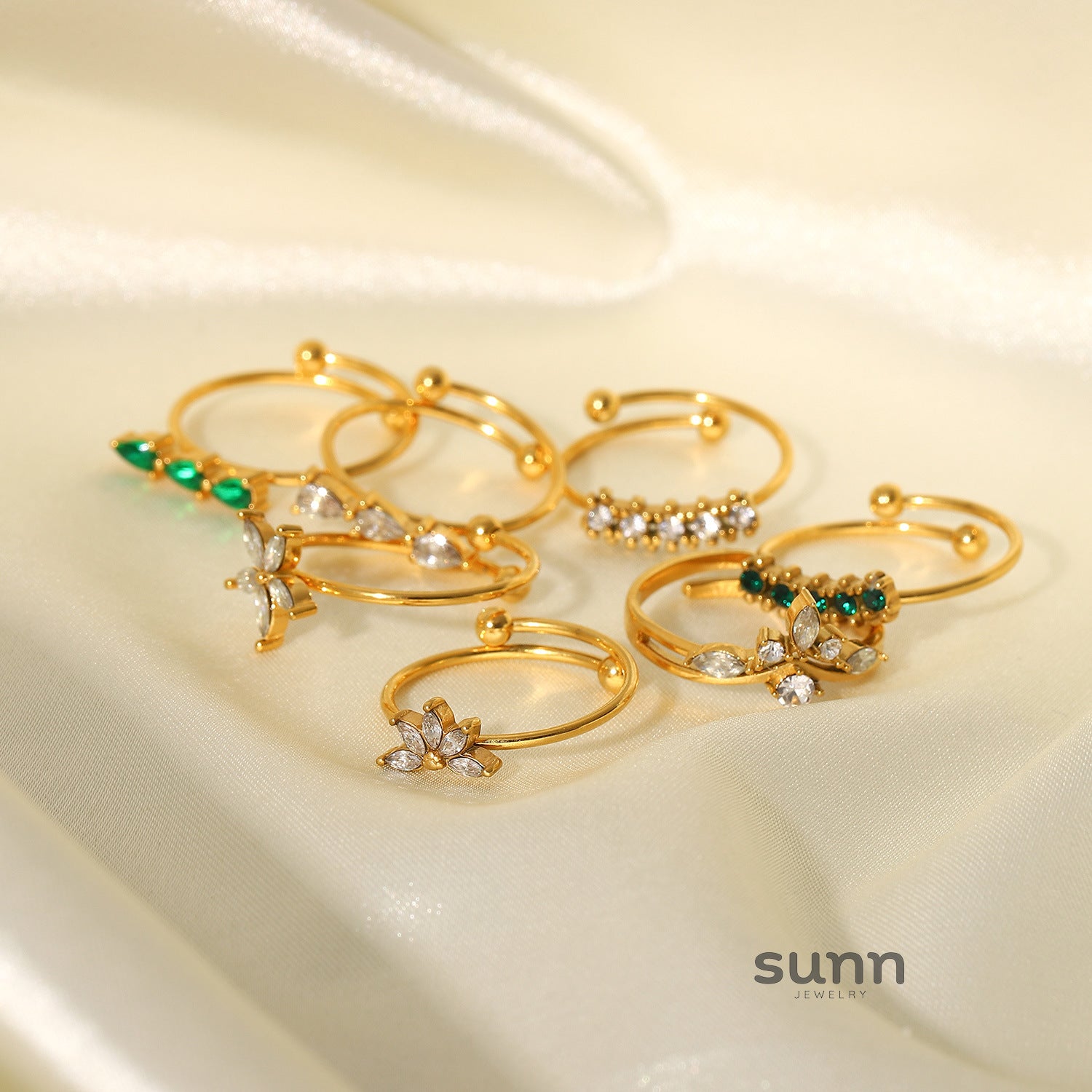 Corie Irregular Open Crystal Ring [2CYOXI2G]