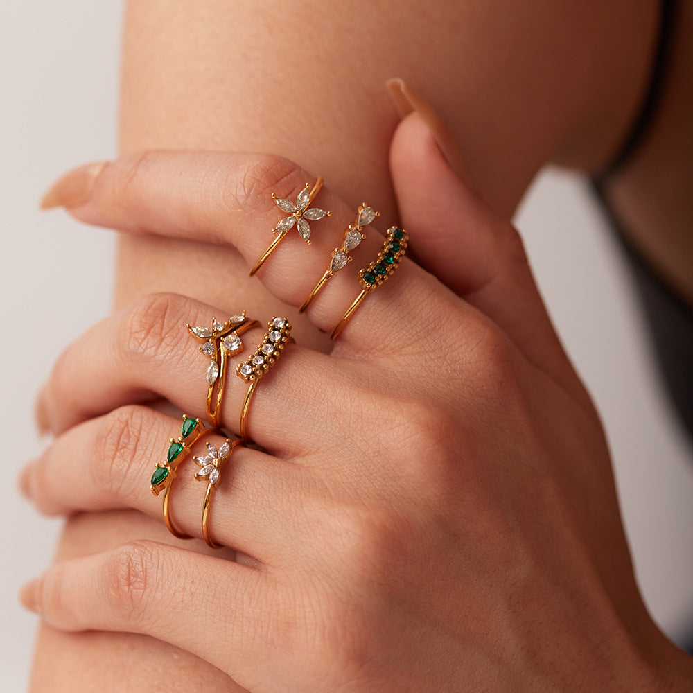 Corie Irregular Open Crystal Ring [3CLUUGUV]