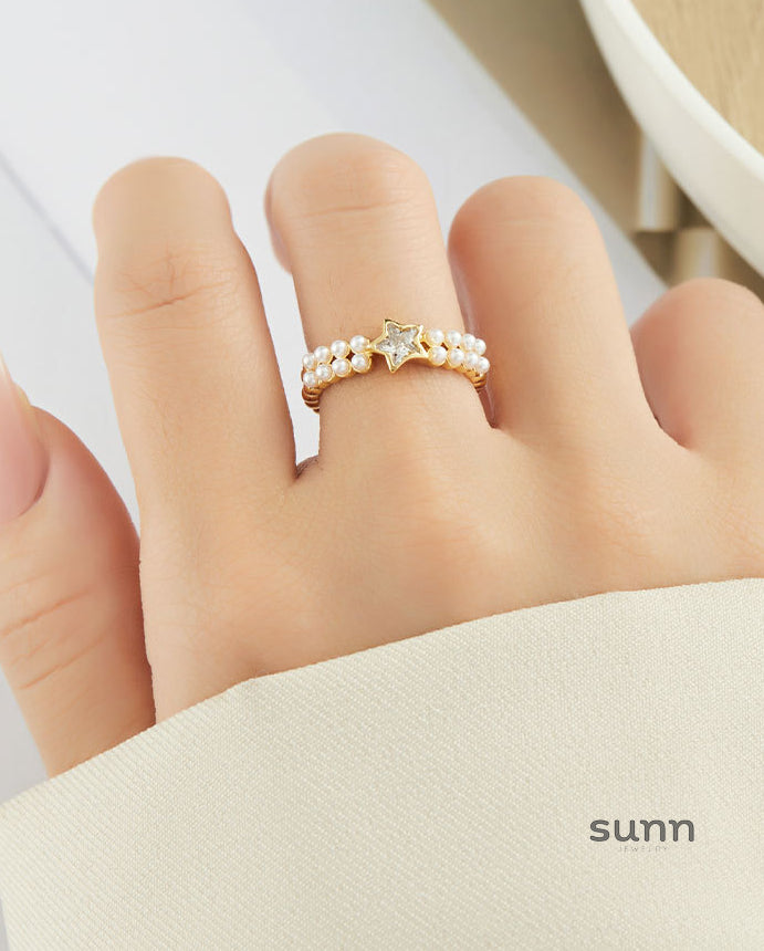 Cosima Star Pearl Open Ring [904FP19L]