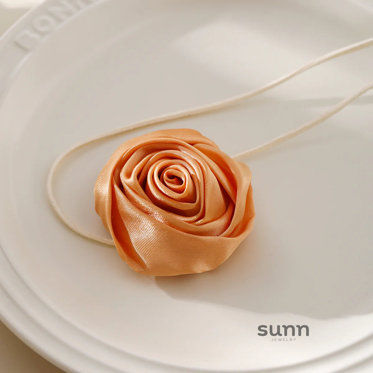 Courtney Velvet Rose Tie Necklace