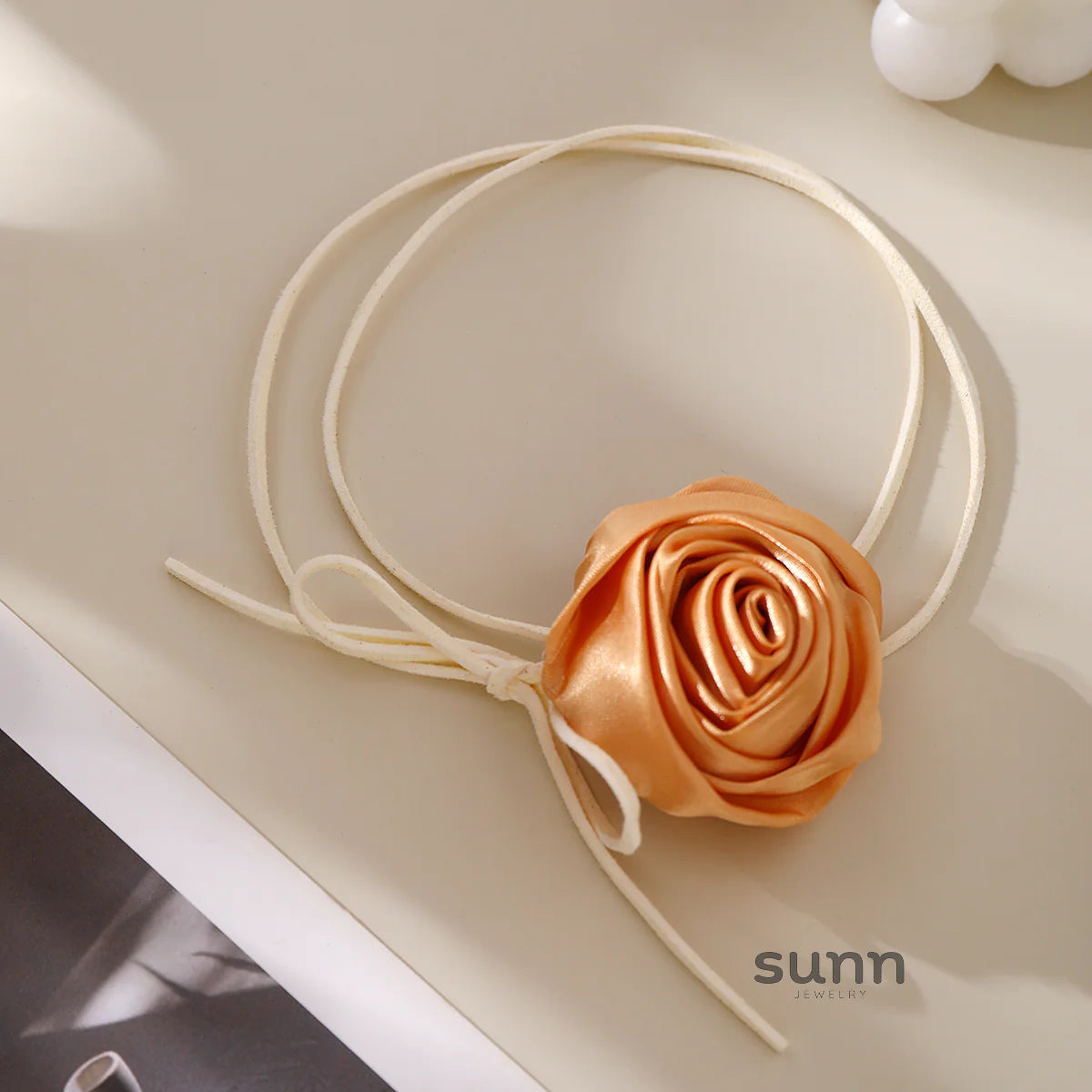 Courtney Velvet Rose Tie Necklace
