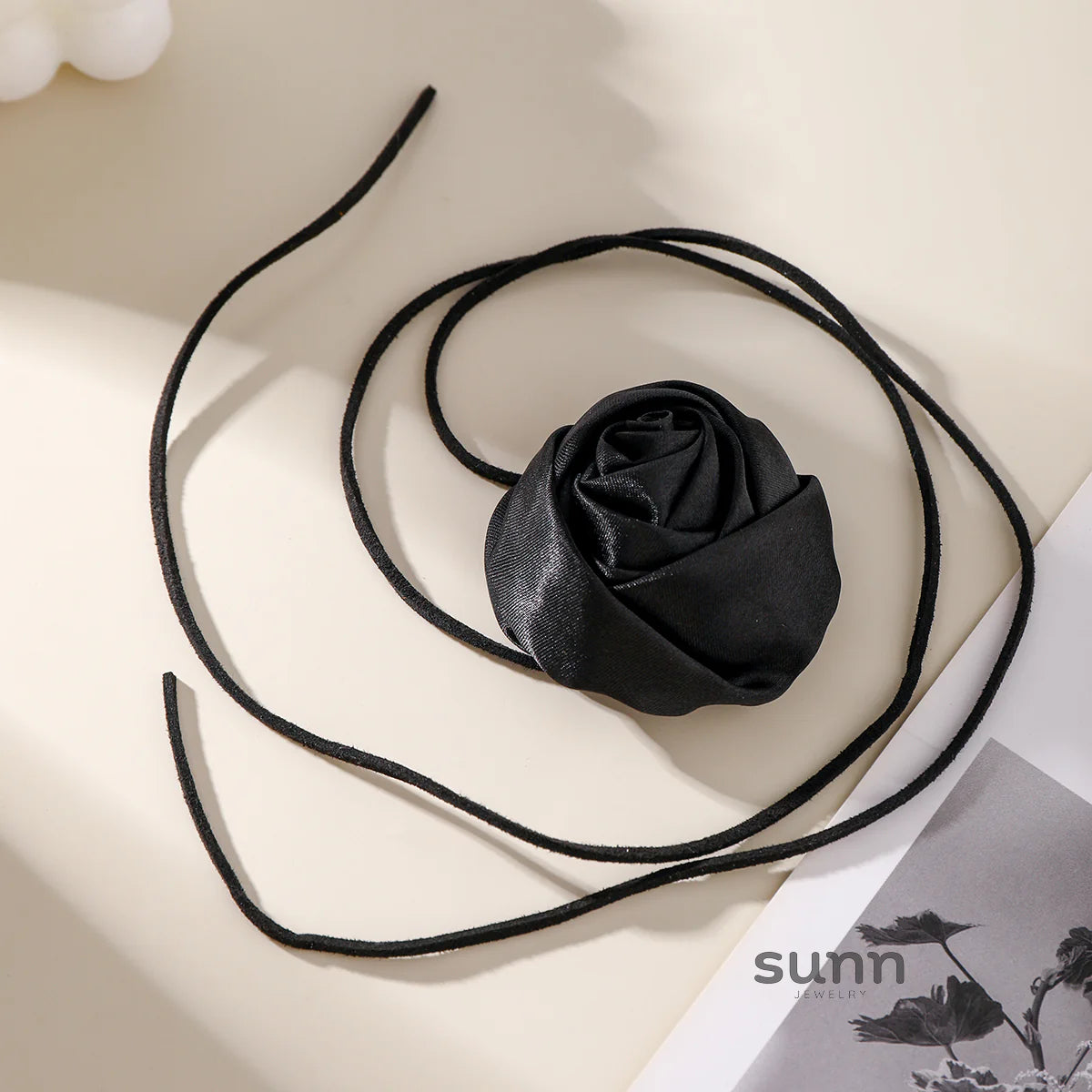 Courtney Velvet Rose Tie Necklace