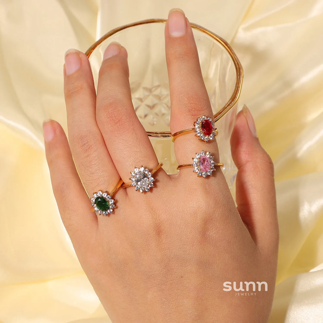 Crimson Emerald Zircon Ring