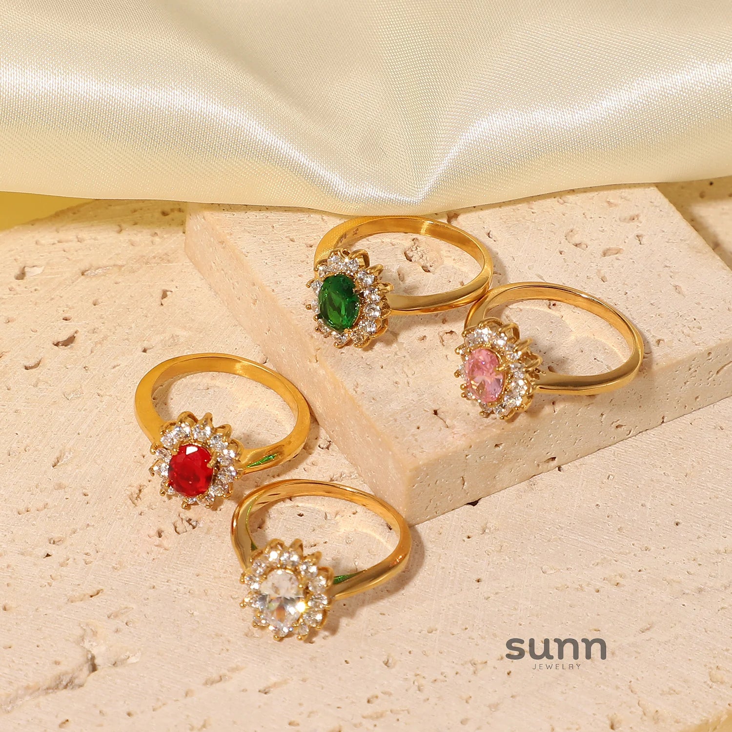 Crimson Emerald Zircon Ring
