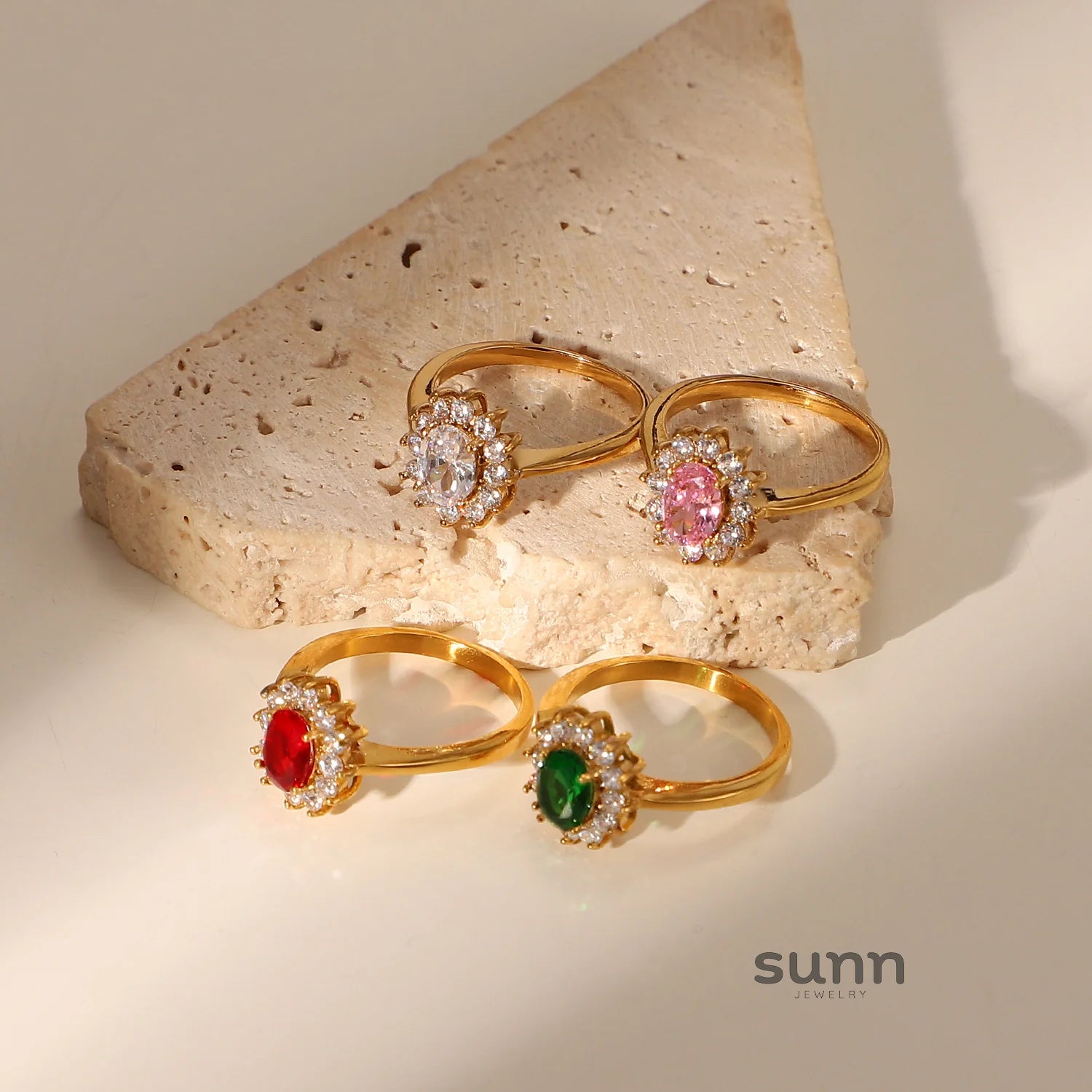 Crimson Emerald Zircon Ring