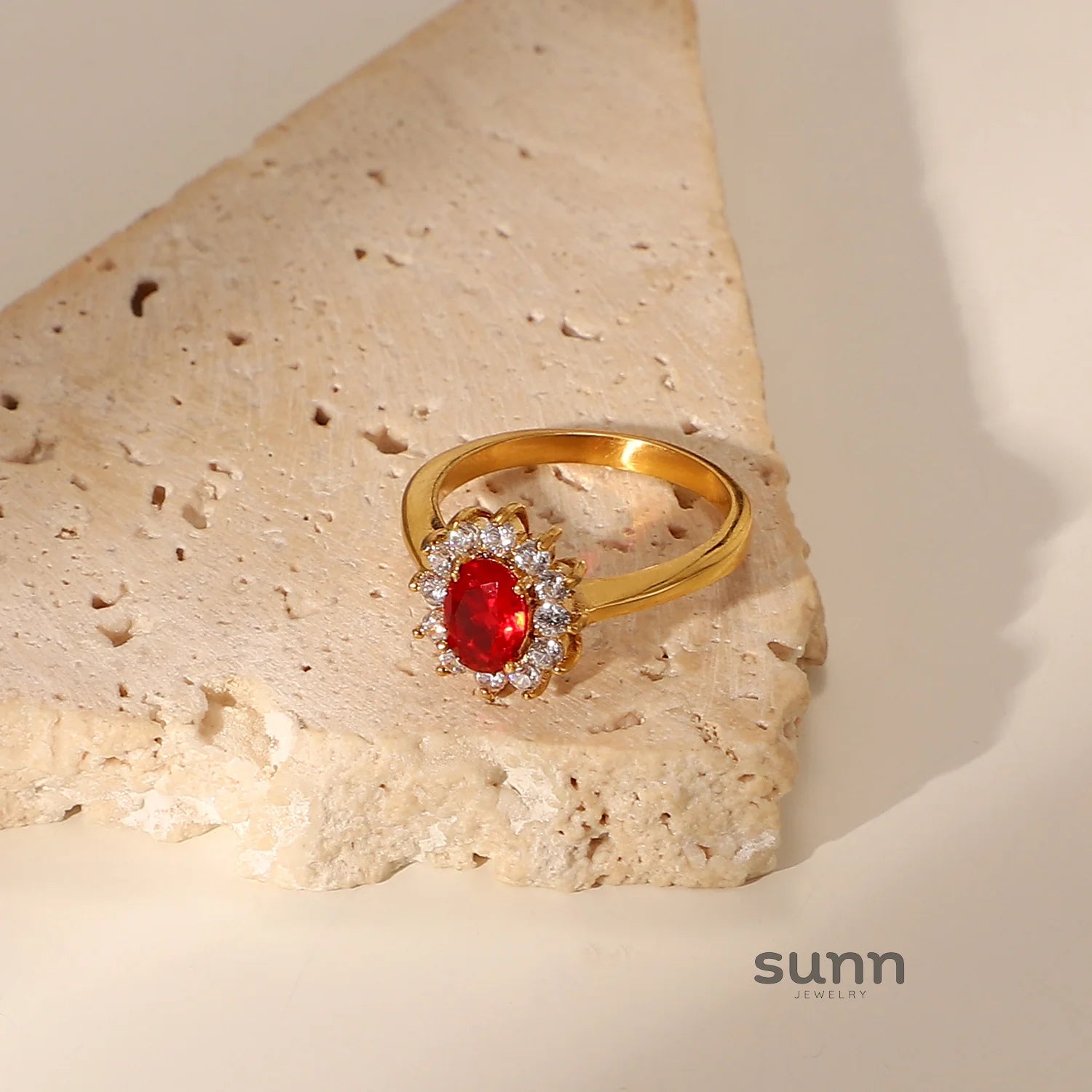 Crimson Emerald Zircon Ring