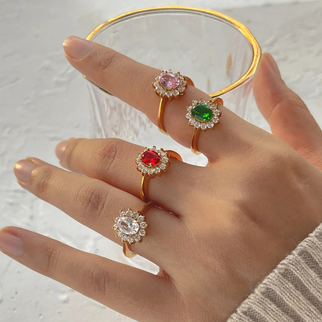 Crimson Emerald Zircon Ring