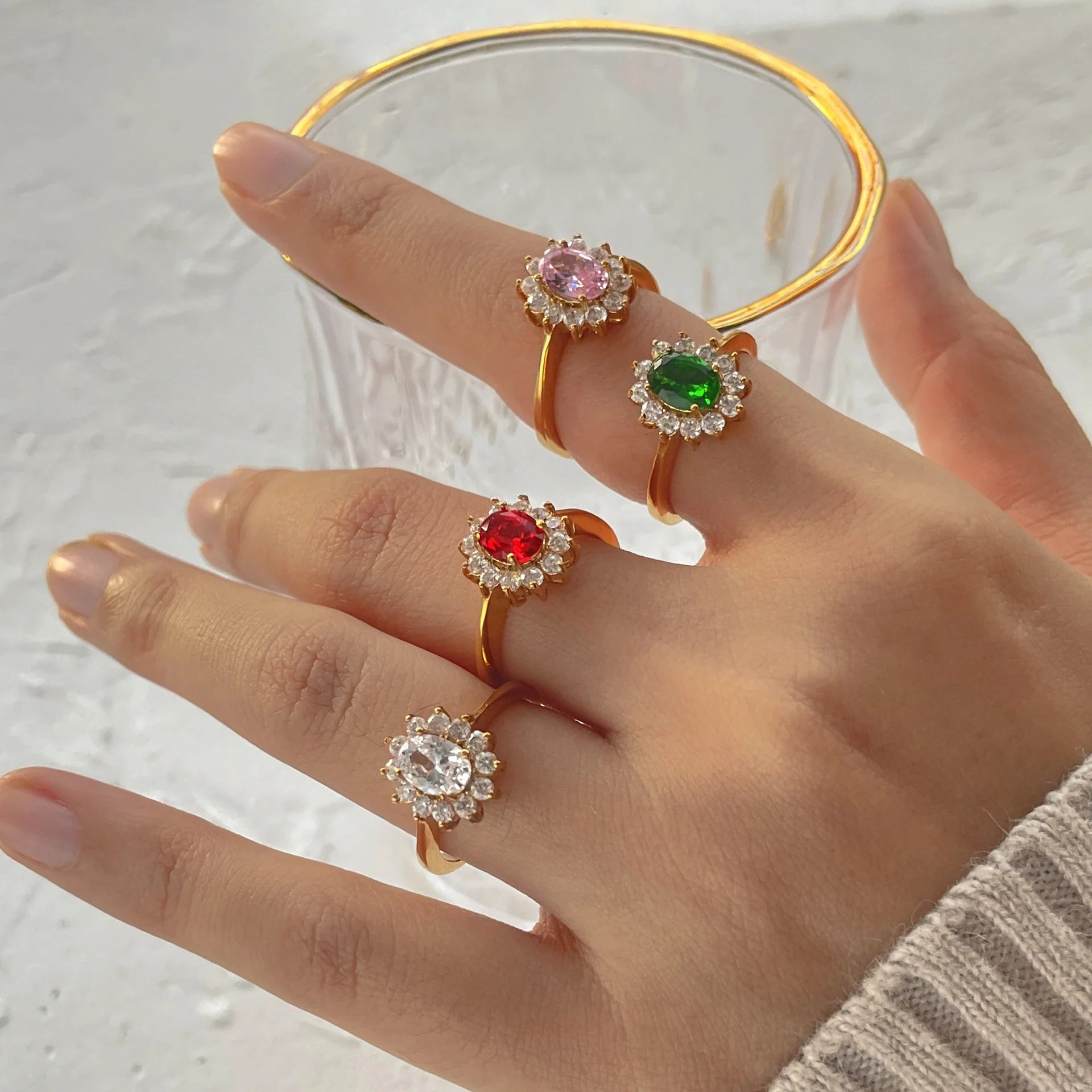 Crimson Emerald Zircon Ring