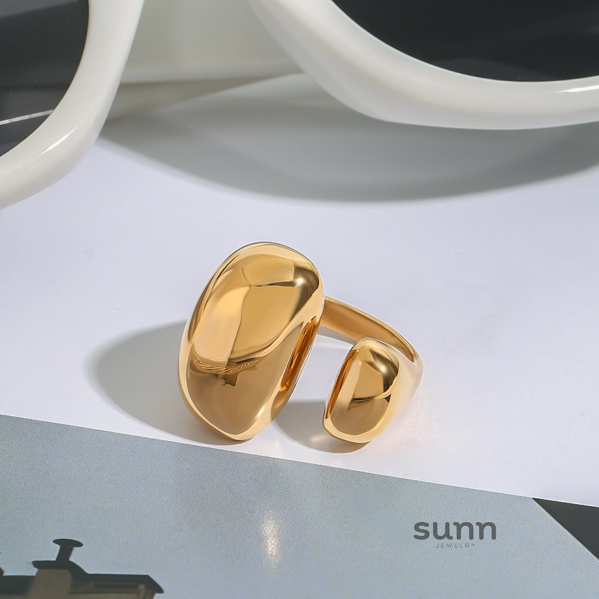 Cristel Sleek Geometric Ring [HLNM9BDR]