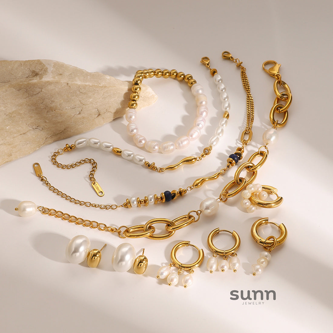 Cruz Pearl Stainless Steel Jewelry [8B244O0B]
