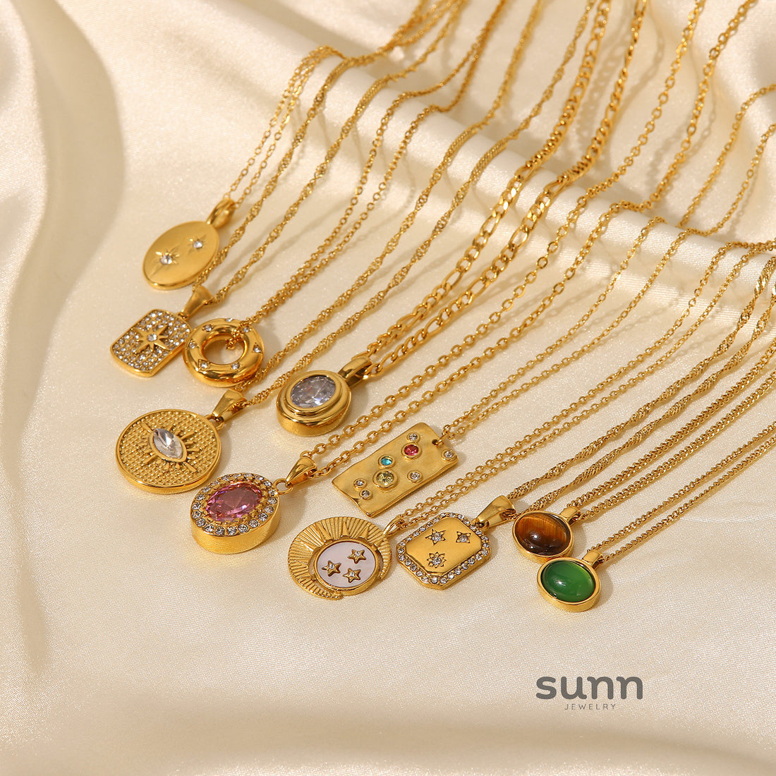 Cynthia Natural Stone Zircon Necklace [3ECIFDIX]