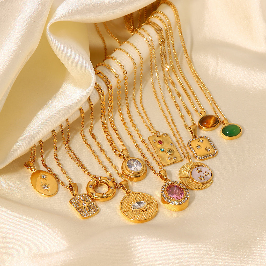 Cynthia Natural Stone Zircon Necklace [3ECIFDIX]