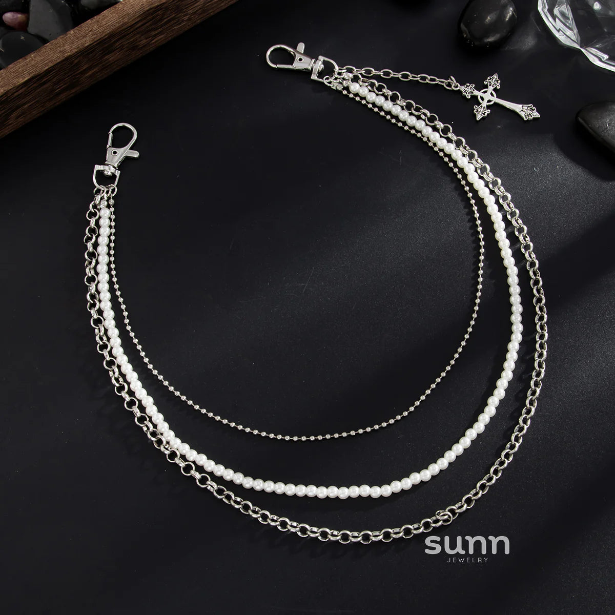 Cyra Layered Pearl Waist Chain
