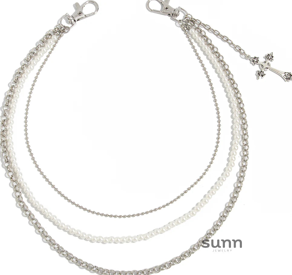 Cyra Layered Pearl Waist Chain