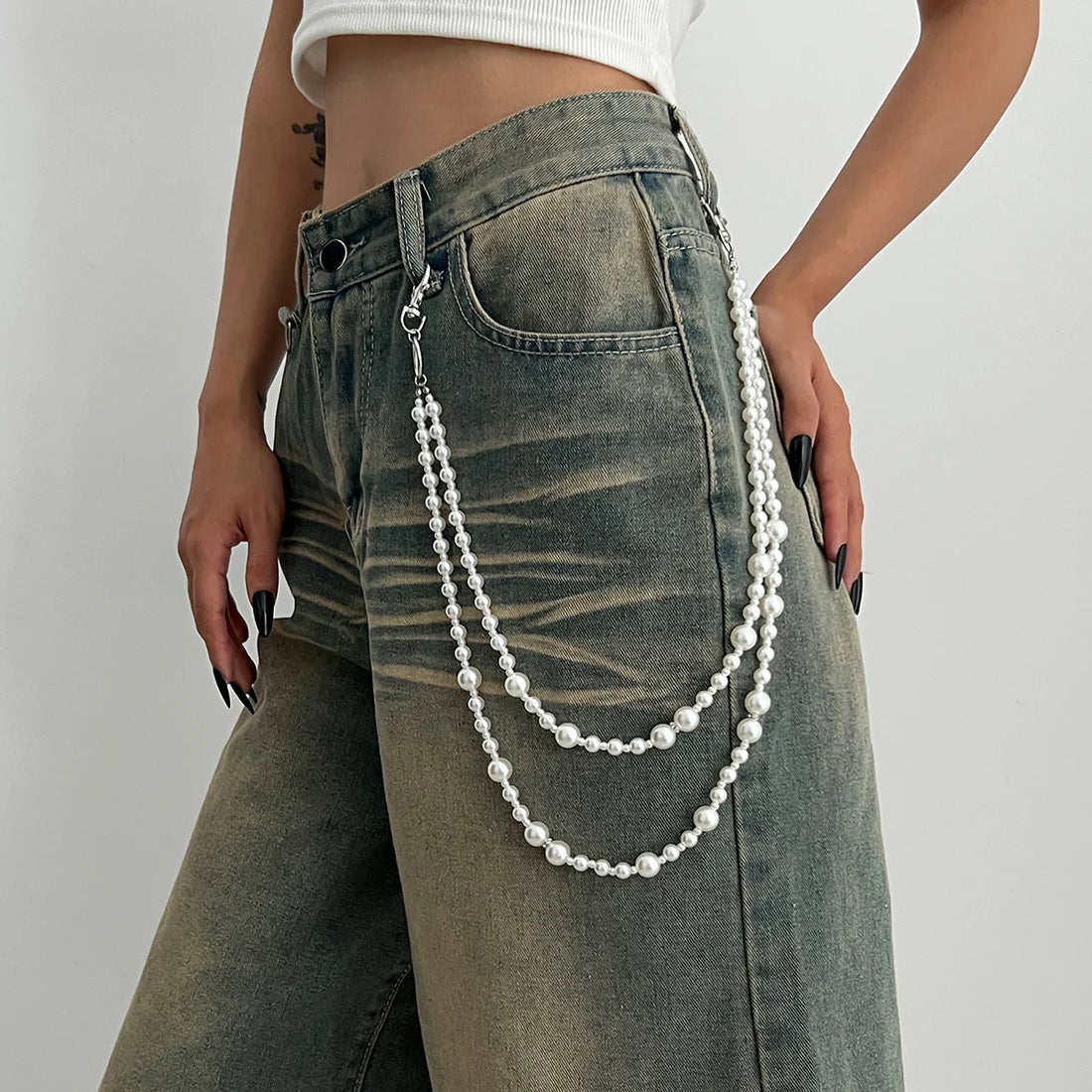 Cyra Layered Pearl Waist Chain