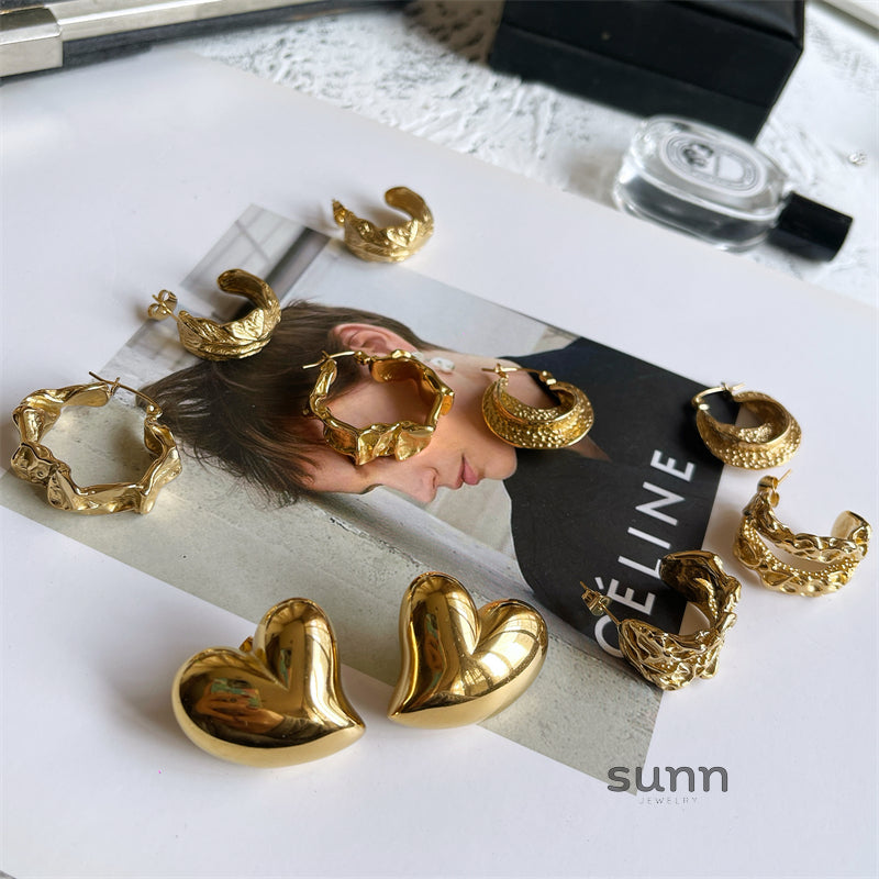 Daelyn Sculptural Titanium Earrings [OWTVFZLA]