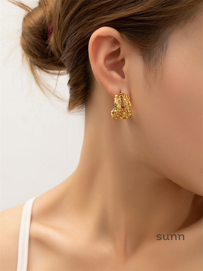 Daelyn Sculptural Titanium Earrings [ZEV0H299]