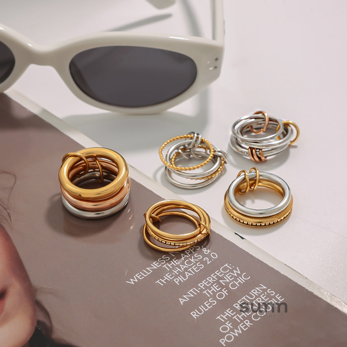 Dagny Stainless Steel Stackable Rings [W4COR25P]
