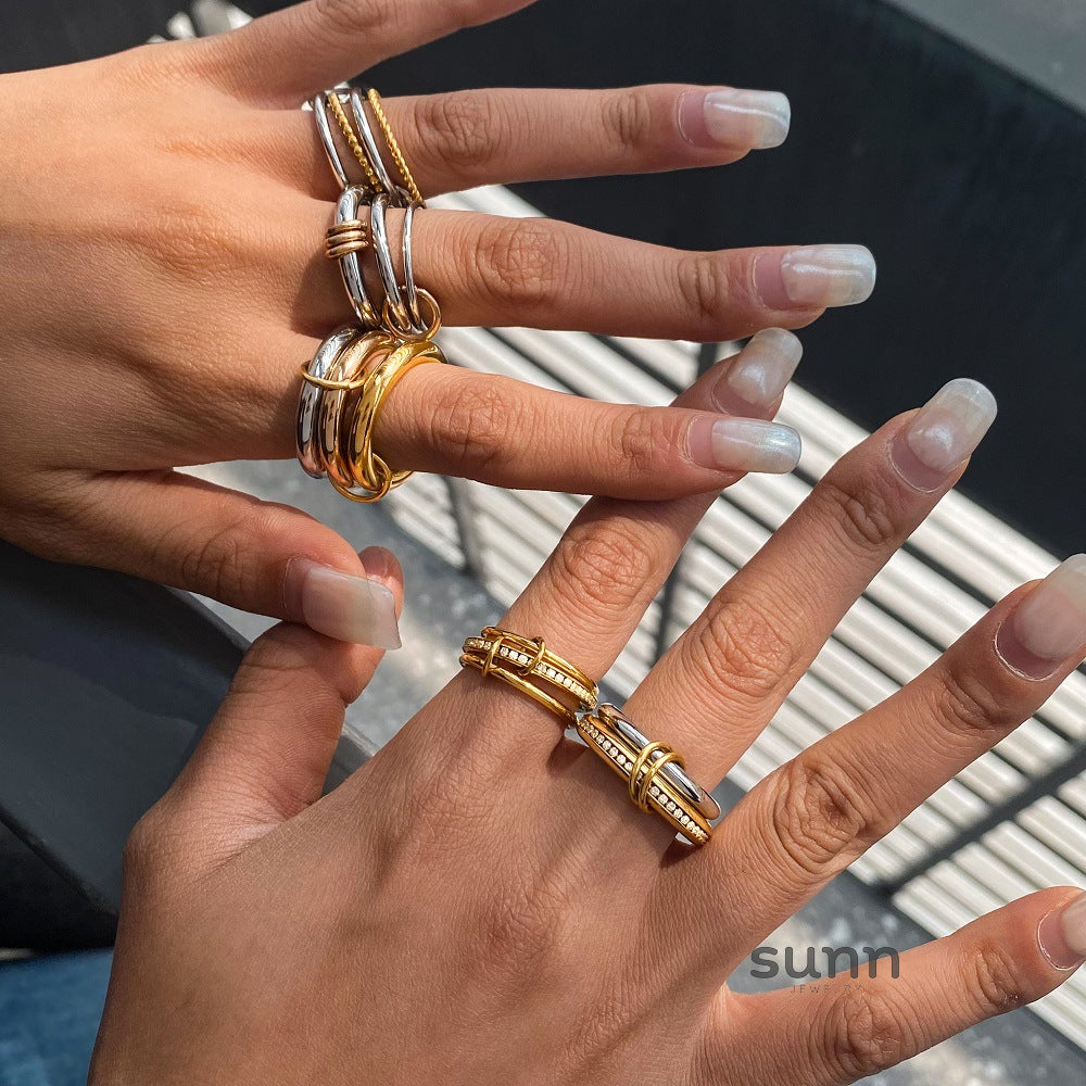 Dagny Stainless Steel Stackable Rings [LM6MCUFH]