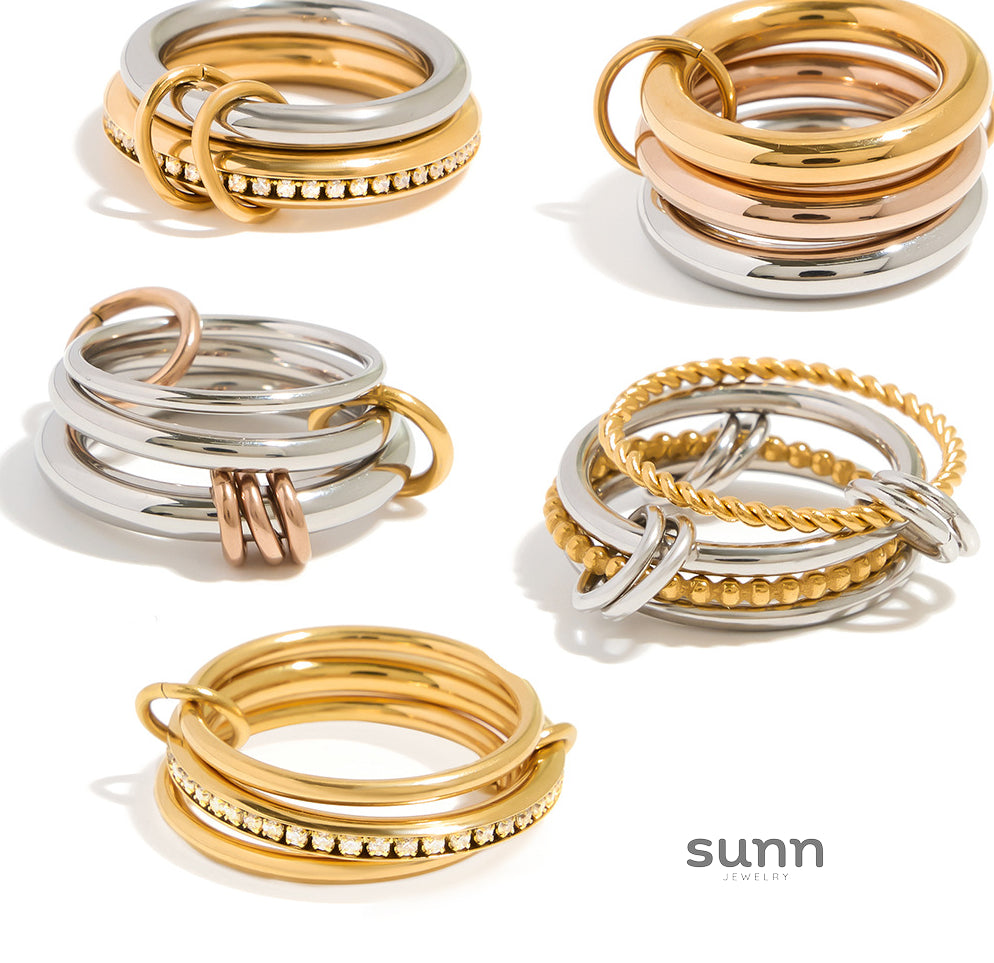 Dagny Stainless Steel Stackable Rings [NN49J041]