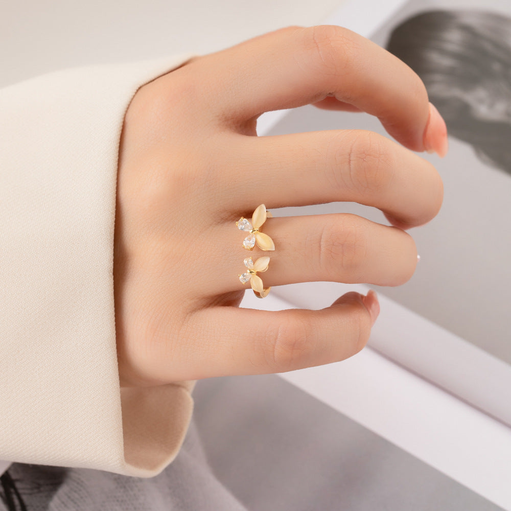 Daijah Opal Double Butterfly Ring [LRI10M66]