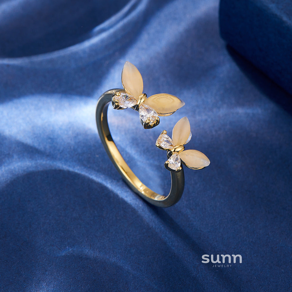 Daijah Opal Double Butterfly Ring [LRI10M66]