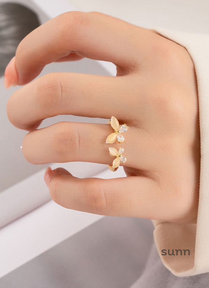 Daijah Opal Double Butterfly Ring [0RNHBNHA]